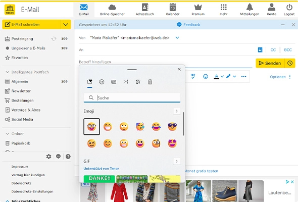 Smileys im Betreff? Kein Problem - das geht ganz einfach über die PC-Tastatur.