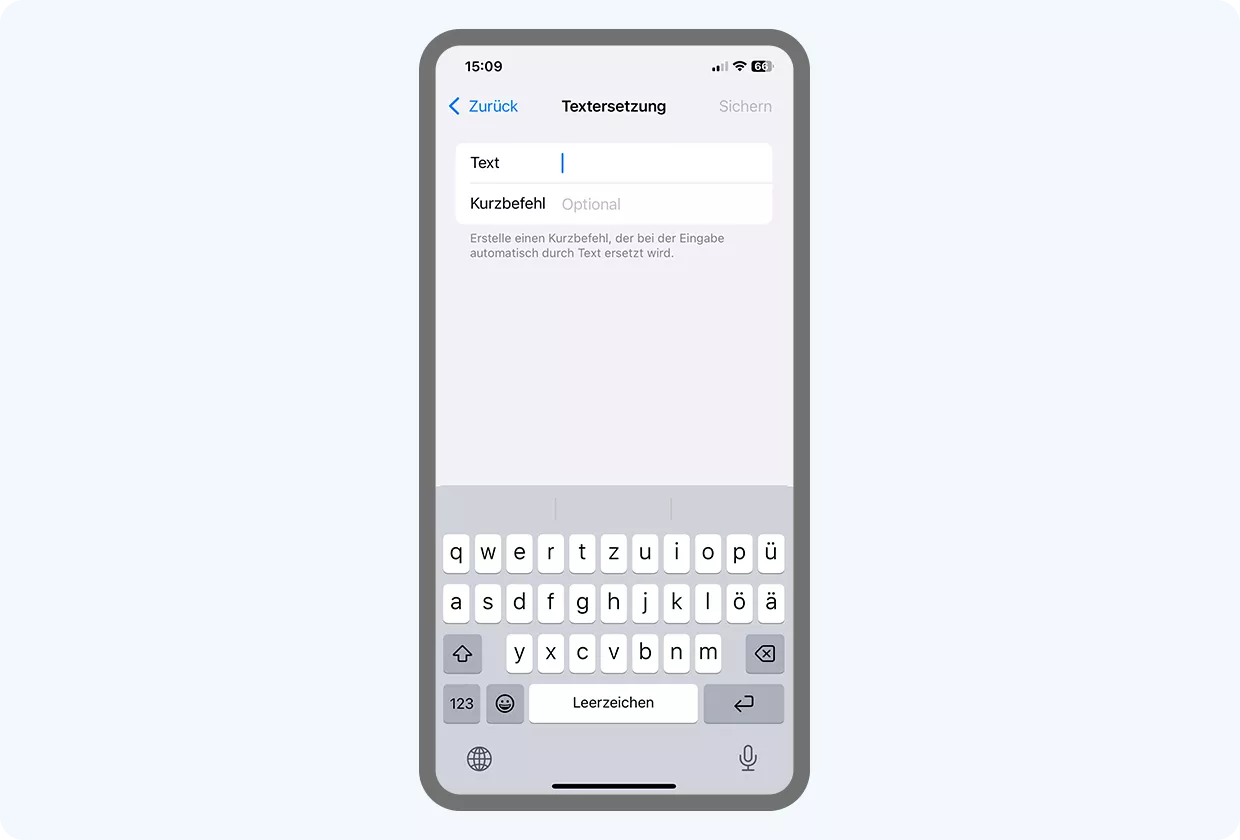 Textersetzung auf dem iPhone