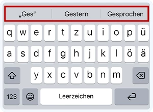Textvorschläge bei iOS