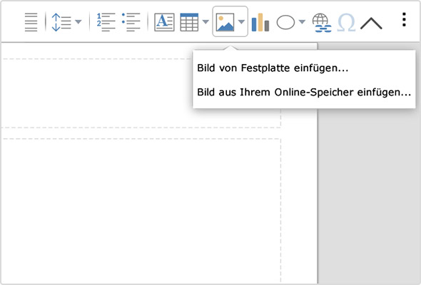 Jetzt im Online Office möglich: Bilder aus dem Online-Speicher einfügen