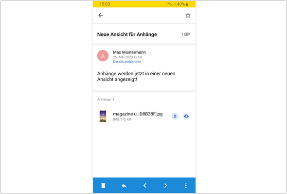 Android App: Neue Ansicht für E-Mail-Anhänge