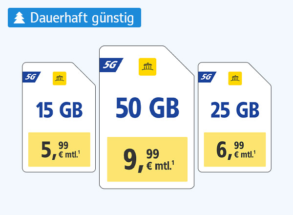 15 GB und 3 Freimonate für nur 5,99€ mtl¹