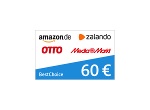 Abbildung eines BestChoice-Gutscheins mit 60 Euro Gutscheinwert