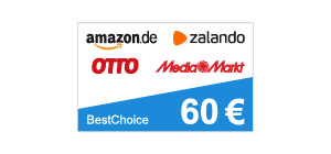 Abbildung eines BestChoice-Gutscheins mit 60 Euro Gutscheinwert