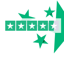 Trustpilot Siegel mit 4 1/2 Sternen von 5 möglichen