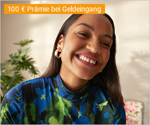 Consorsbank-Werbung: Tagesgeld 3,10 % Zinsen p.a., bis 1 Mio. €, 100 € Prämie, Zur Aktion.