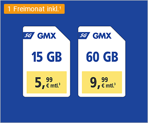 WEB.DE Mobilfunk-Angebot: 15 GB für 5,99 Euro und 60 GB für 9,99 Euro monatlich, 1 Freimonat inkl.¹