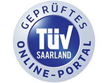 TÜV Saarland Siegel geprüftes Online Portal