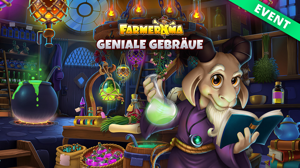 Farmerama Event Grafik für das Event Geniale Gebräu