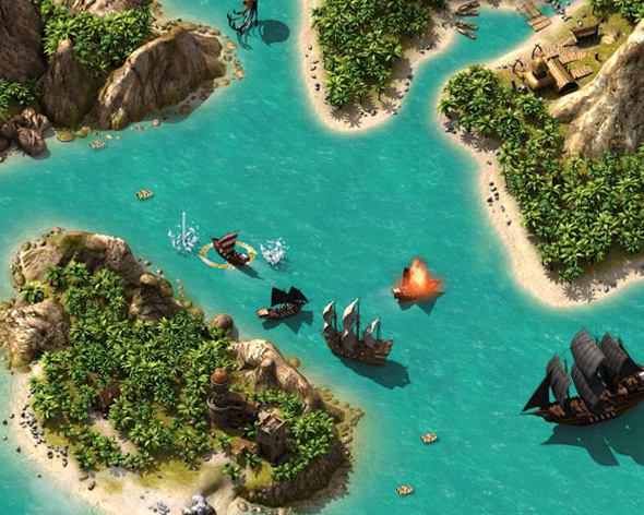 Pirate Storm - Schiffe kämpfen bei einer Inselgruppe