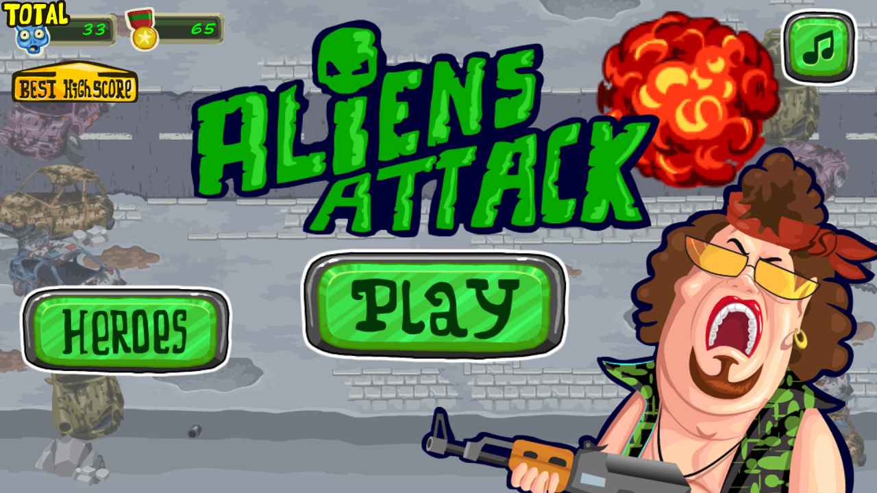 Aliens Attack - Menü
