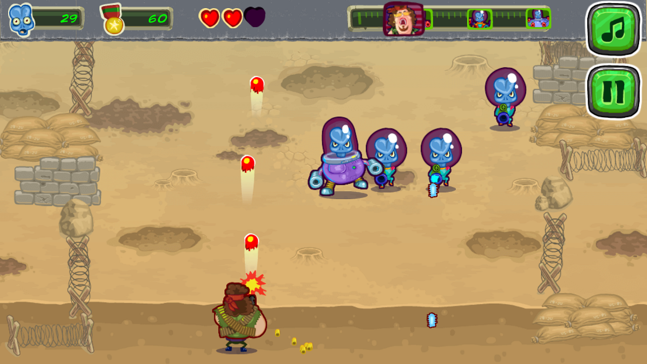 Aliens Attack Spielfigur und Gegner