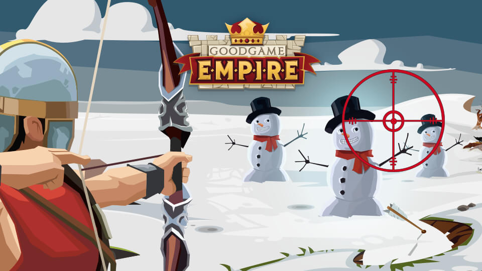 Goodgame Empire: Bogenschuetze zielt auf Schneemaenner