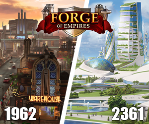 Forge of Empire Teaser Bild Zwei Großstädte im Vergleich: Eine moderne Stadt und eine ältere Stadt