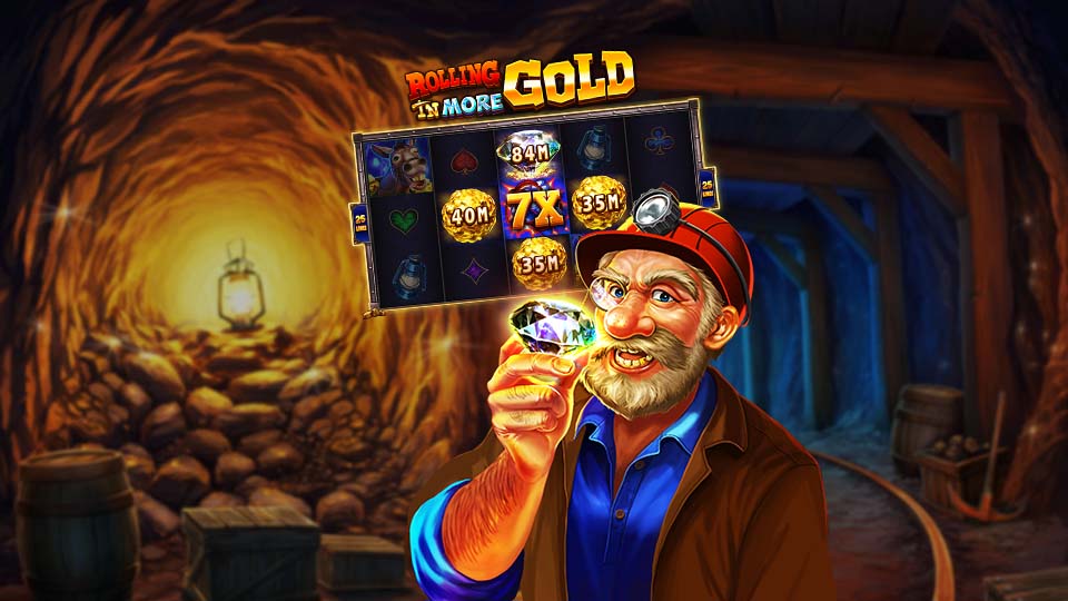 Goldgräber Goldmine Casino Slotmachine von Double U Casino mit Casino Chips