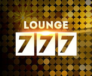 Lounge 777 Schriftzug vor goldenen Punkten