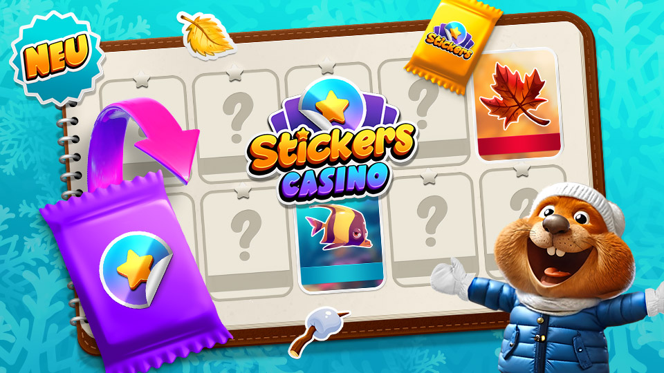 Sicker Sammel Feature bei Jackpot de mit einem Coin sammelnden Maulwurf Charakter vor einer Jackpot Slot Maschine