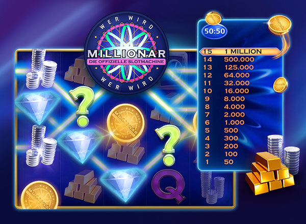Logo und Spieloberfläche der Wer wird Millionär Slot Machine