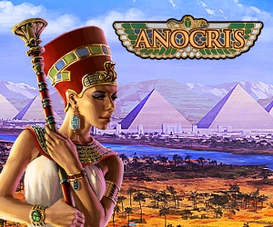 Pharaonin vor dem Nil und den Pyramiden im Hintergrund