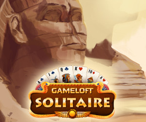 Sphinx mit Solitaire Spielkarten