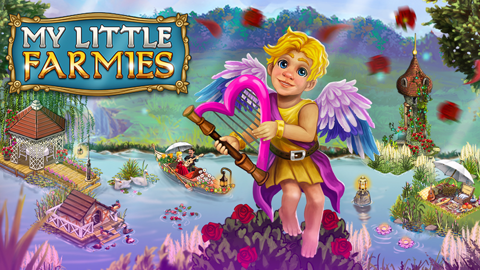 My Little Farmies Valentinstags Bild mit Armor Liebesengel und vielen Herzchen