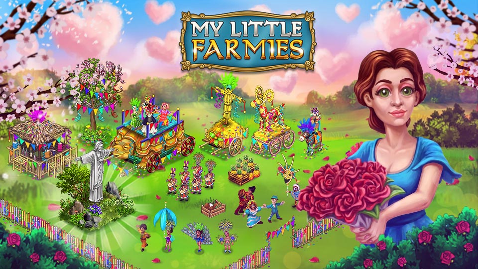 My Little Farmies Valentinstags Kalender mit Rosen und Rosa Tieren