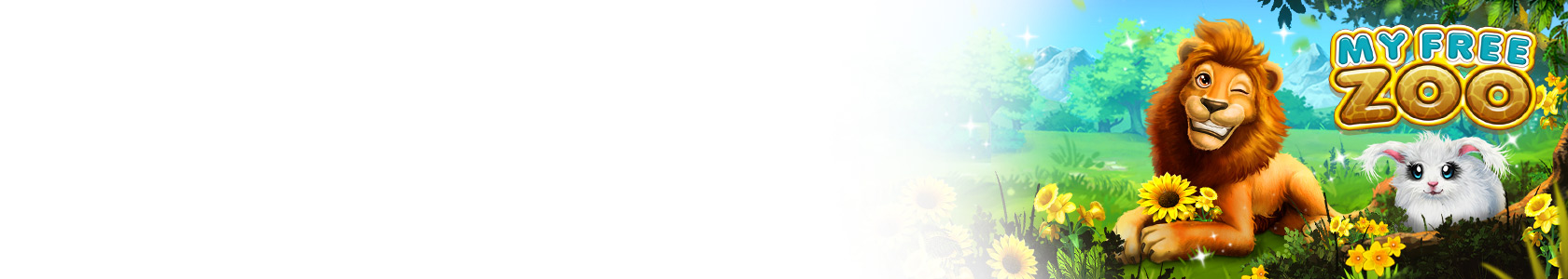 My Free Zoo Hero Grafik ein fröhlicher Löwe sitzt auf einer grünen Wiese im Zoo