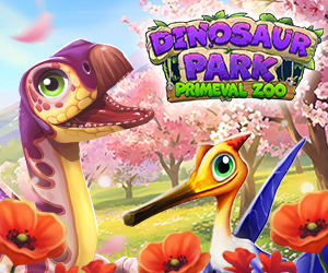 Dinosaur Park - Forscher mit Fernglas und Flugdinosaurier