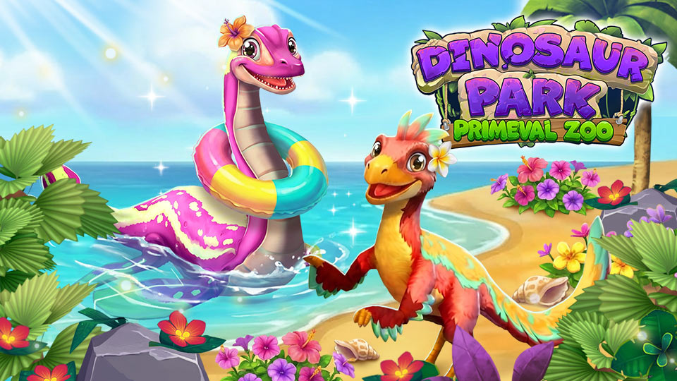 Forscher mit Dinosaurier im Dschungel des Spiels Dinosaur Park