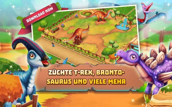 Dinosaur Park 2 Dinos im Dschungel vor einem Spiel-Screenshot
