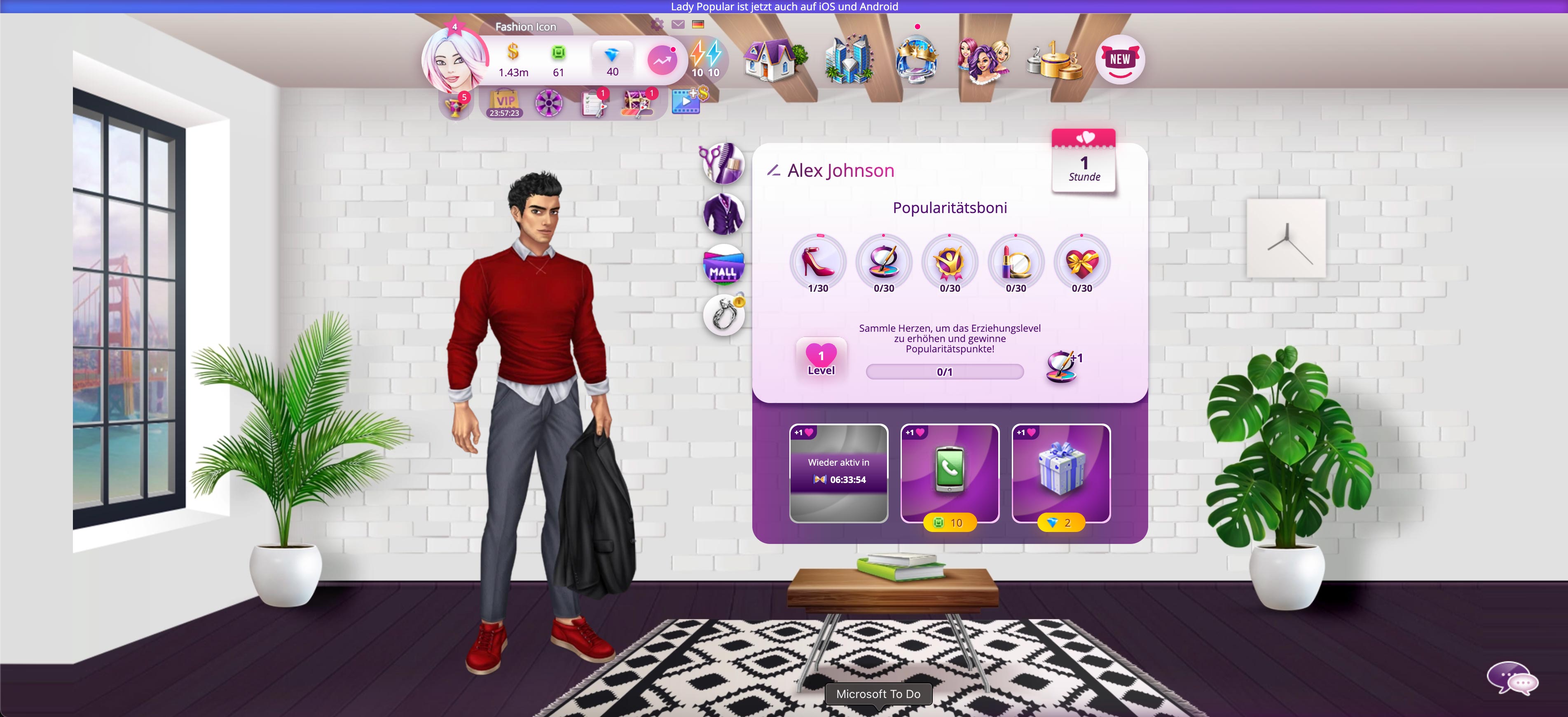 Lady Popular ingame Grafik Freund und Partner finden