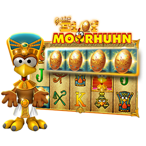 Moorhuhn mit Pharao Kopfbedeckung