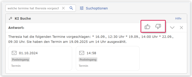 Feedback zur KI-Suche