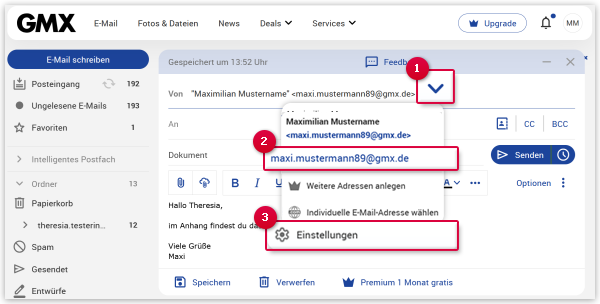 Screenshot: So verhindern Sie, dass Ihr Name mitgesendet wird