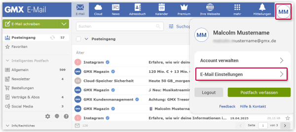 E-Mail-Einstellungen