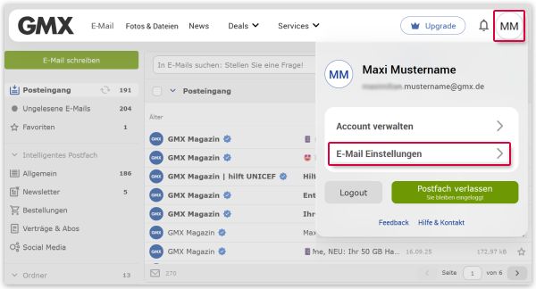 E-Mail-Einstellungen