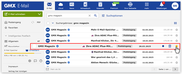 So markieren Sie eine E-Mail als "Favorit"