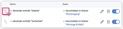 Priorität ändern
