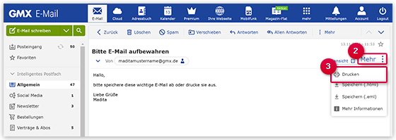 E-Mail drucken