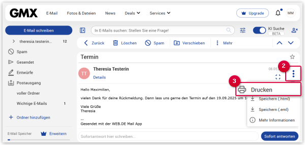 E-Mail drucken