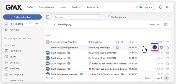 So markieren Sie eine E-Mail als "Gelesen"