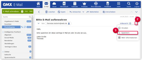 E-Mail speichern