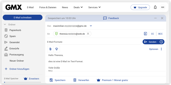 E-Mail im Text-Format
