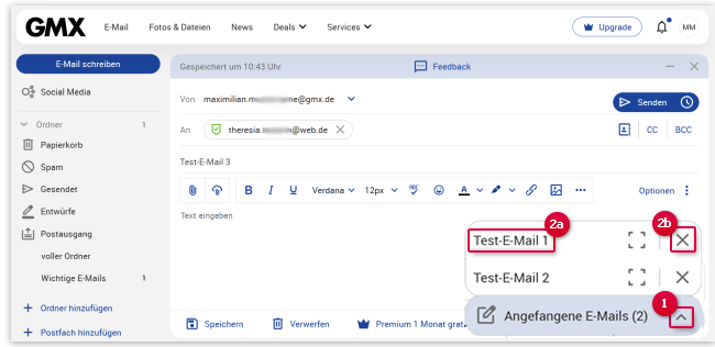 Schreiben Sie mehrere E-Mails gleichzeitig