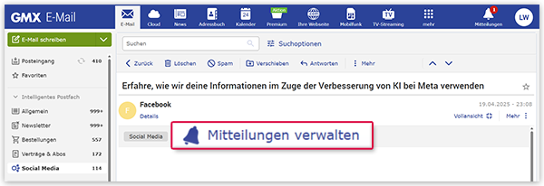 Benachrichtigungen verwalten