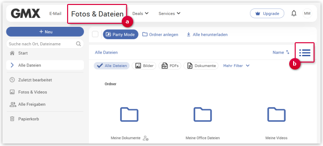 Cloud im Webmailer    öffnen