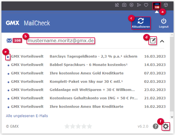 Funktionen von MailCheck