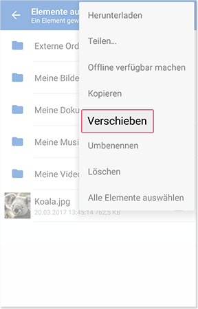 Element verschieben