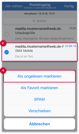 E-Mail als gelesen/ ungelesen markieren