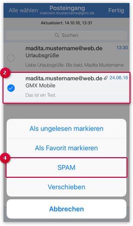 E-Mail als Spam markieren